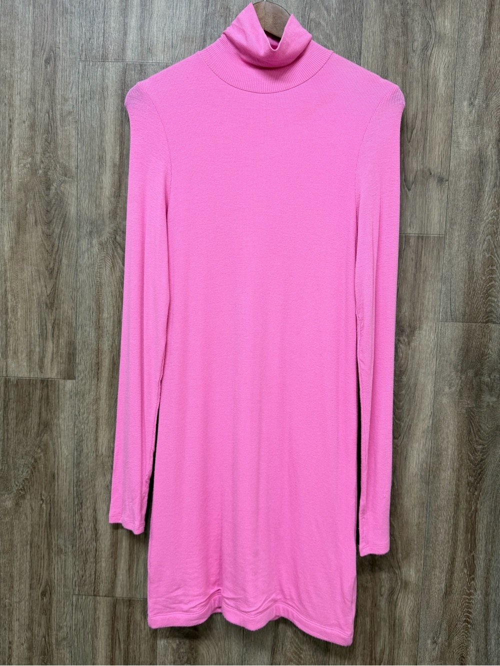 ATM Anthony Thomas Melillo ribbed stretch jersey turtleneck pink mini dress
